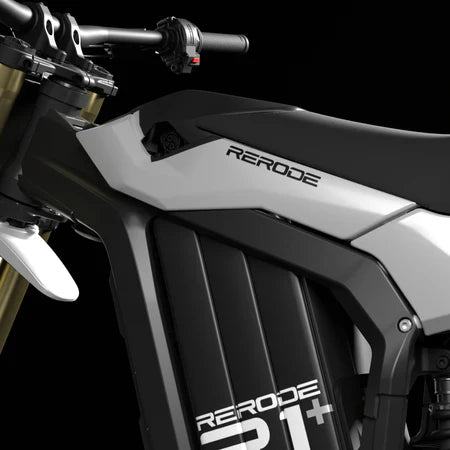 ReRode R1+ electric dirt bike — drivetrain and motor detail view