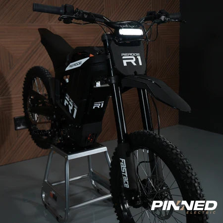 ReRode R1 electric dirt bike — rear three-quarter view