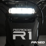 ReRode R1 electric dirt bike — front three-quarter view