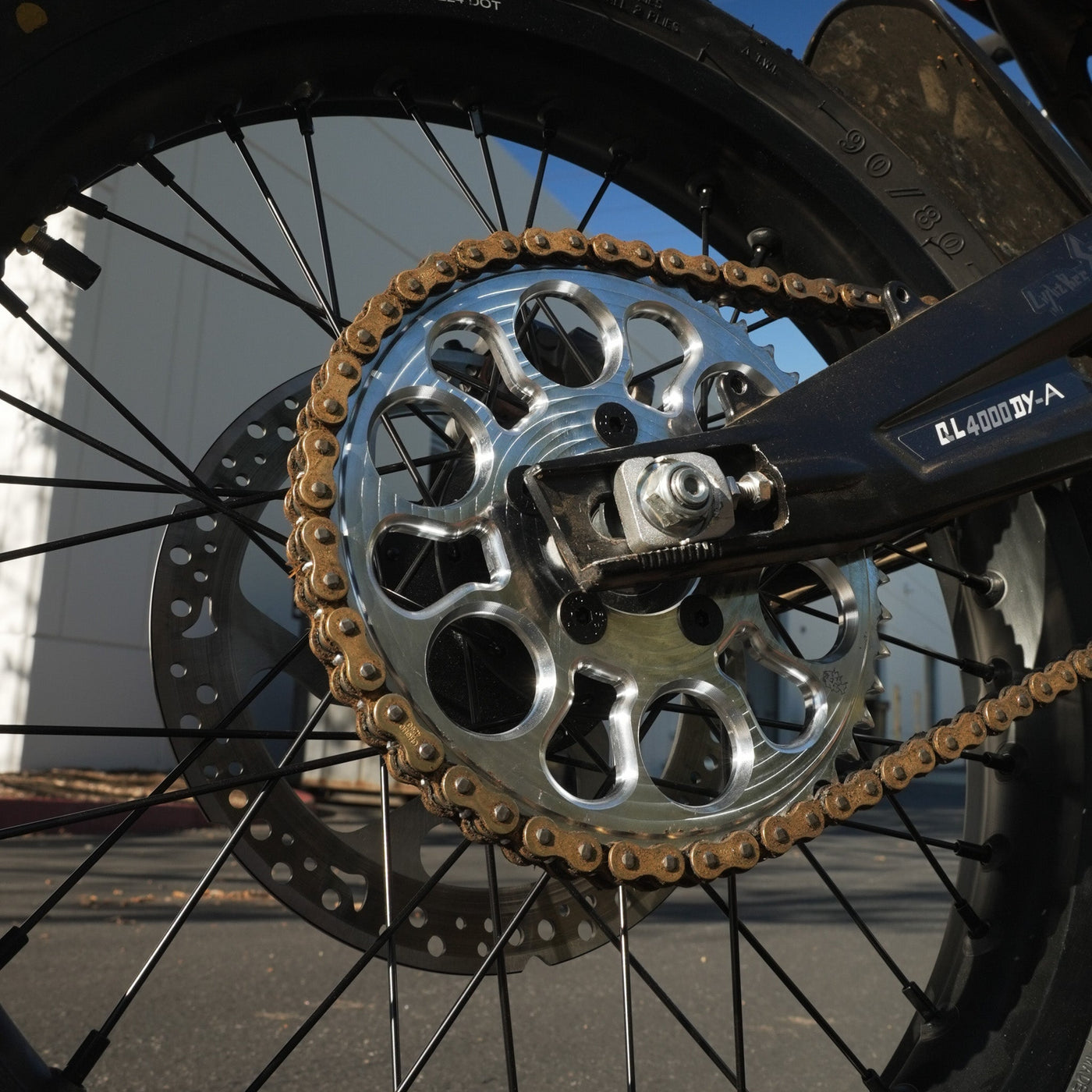 Prickly 48T rear sprocket for Surron LBX — 7075 billet, 420 drivetrain