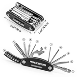 16-in-1 foldable bike and e-moto repair tool kit — folded saddlebag size