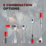 ROCKBROS foldable ratchet tool kit with storage pouch for trailside fixes