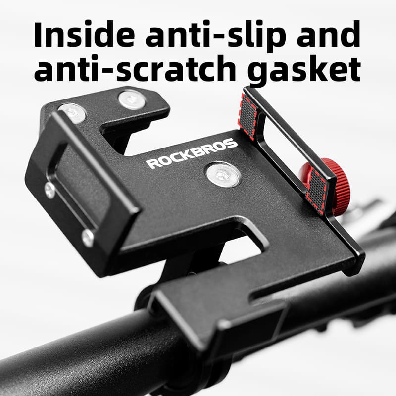 ROCKBROS S-clamp e-moto phone mount — adjustable clamp detail