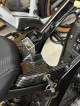 Surron Light Bee X carbon fiber wrap kit — battery panel detail