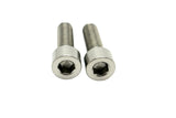 Silver raw titanium caliper bolt — thread and finish detail