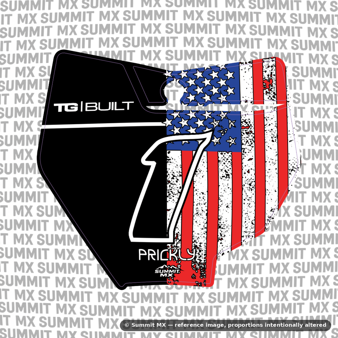 Stars & Stripes Full Color Decal for KTM 85 Number Plate