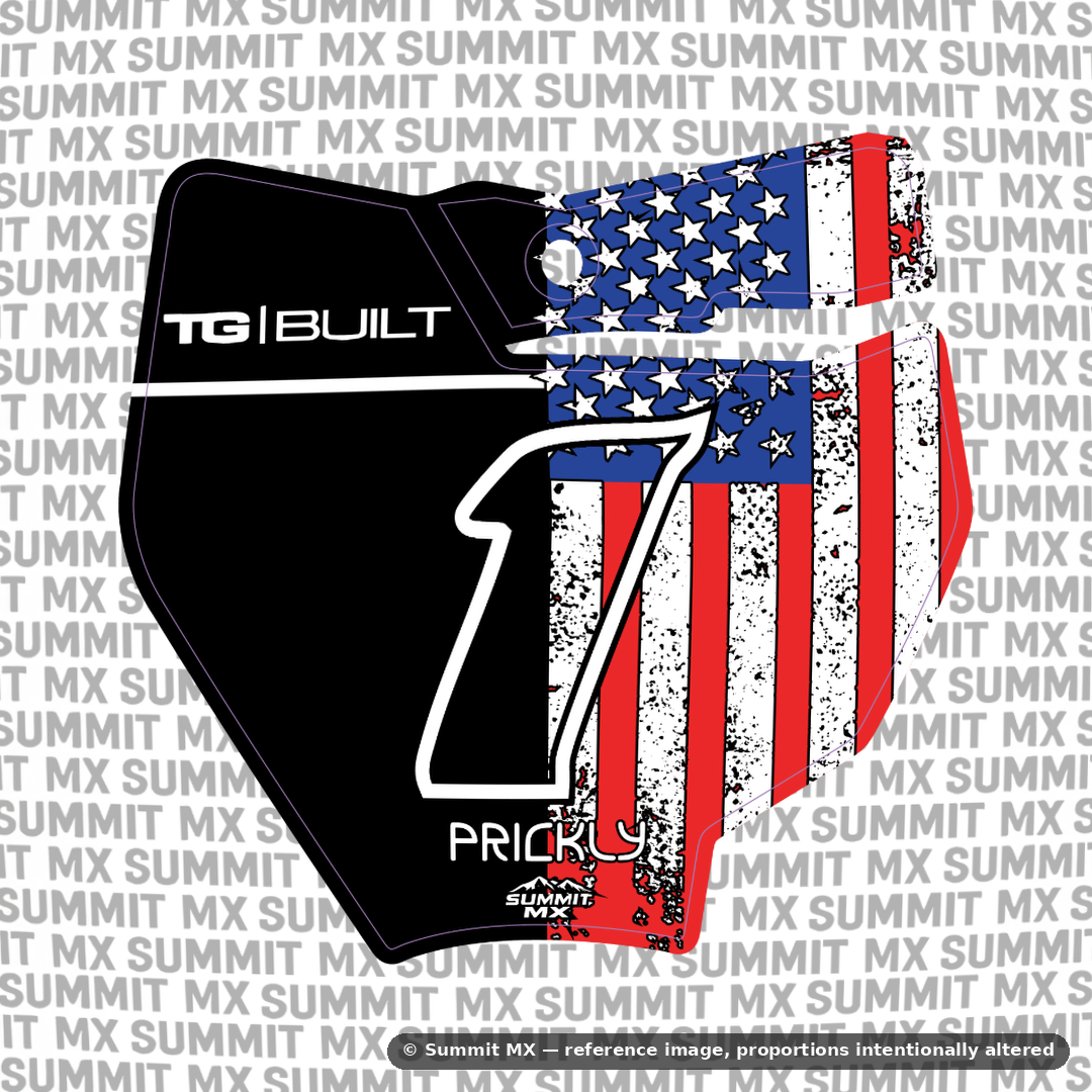 Stars & Stripes Full Color Decal for KTM 65 Number Plate