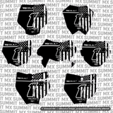 Stars & Stripes Decal for Motocutz Number Plate