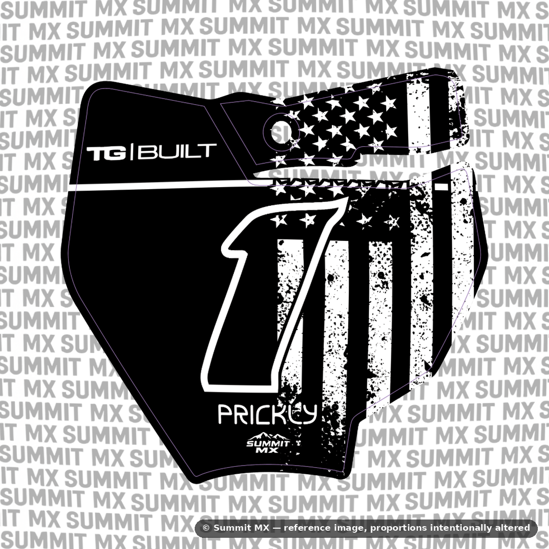 Stars & Stripes Decal for KTM 65 Number Plate
