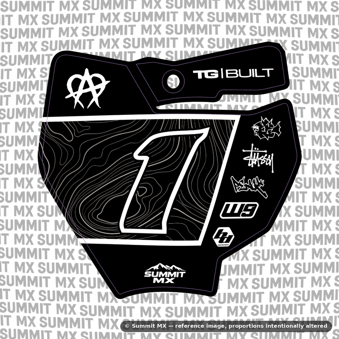 Switchback Decal for KTM 65 number plate — full graphic design
