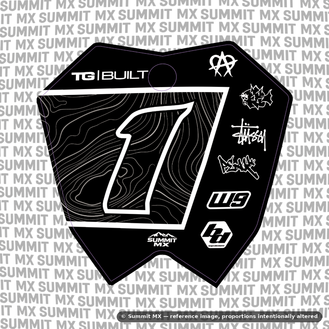 Switchback Decal for ETM RTR number plate — full graphic design