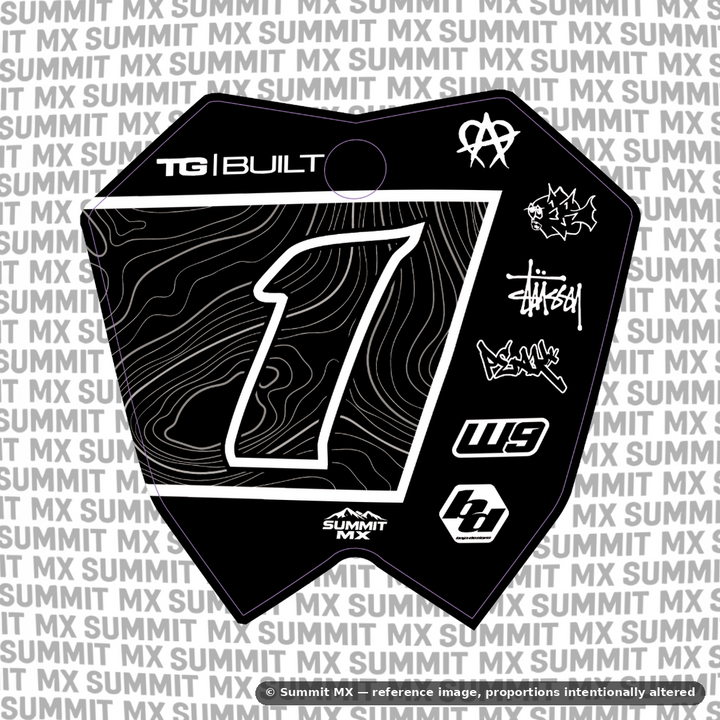 Switchback Decal for ETM RTR number plate — full graphic design