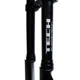 Tech E39 dual-crown fork for Surron and Talaria — lower and axle detail