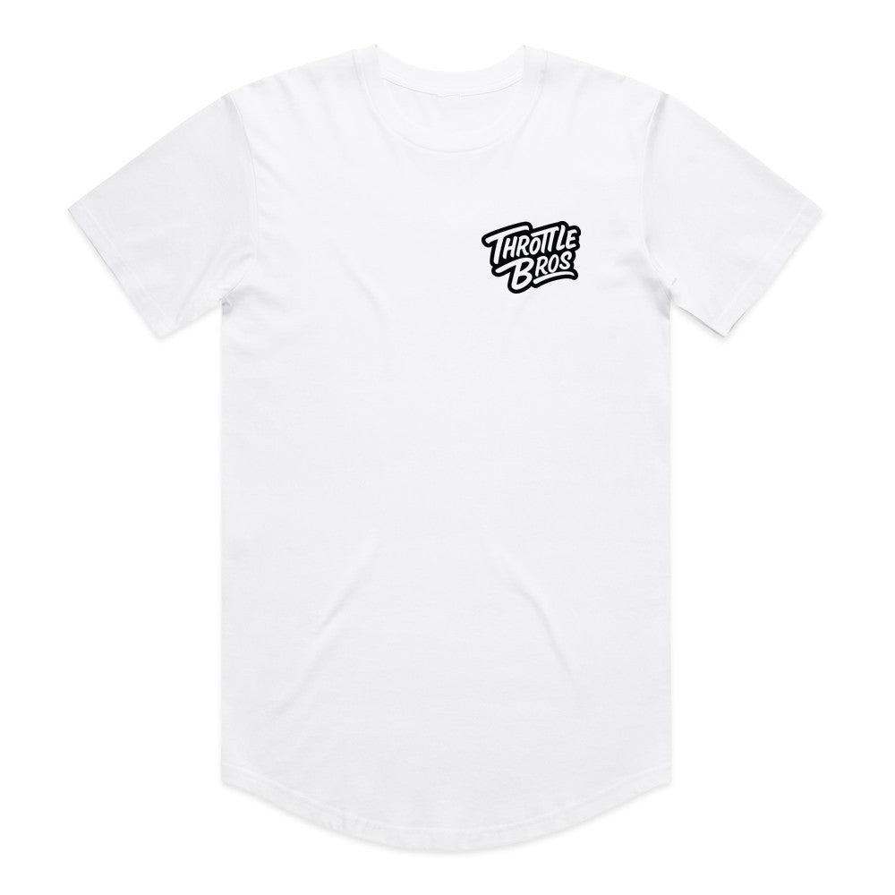 Throttle Bros Logo Drop Tee White Front