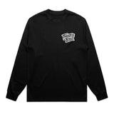 Throttle Bros Logo Heavyweight Long Sleeve Tee Black Front