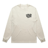Throttle Bros Logo Heavyweight Long Sleeve Tee Tan Front