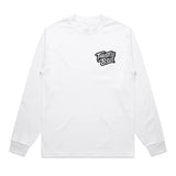 Throttle Bros Logo Heavyweight Long Sleeve Tee White Front