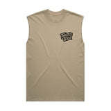 Throttle Bros Logo Heavyweight Tank Faded Khaki Front