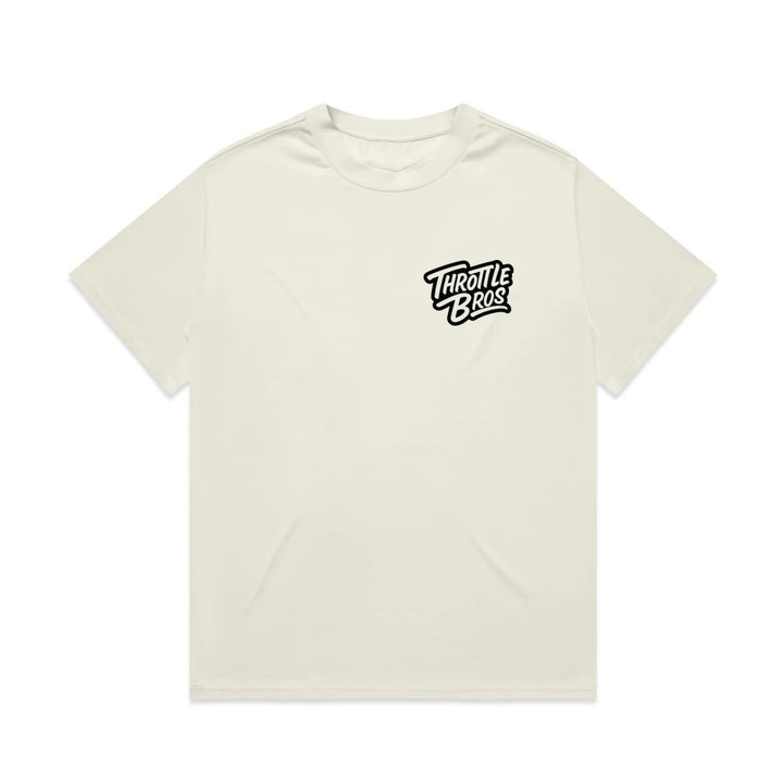 Throttle Bros Logo Heavyweight Tee Tan Front