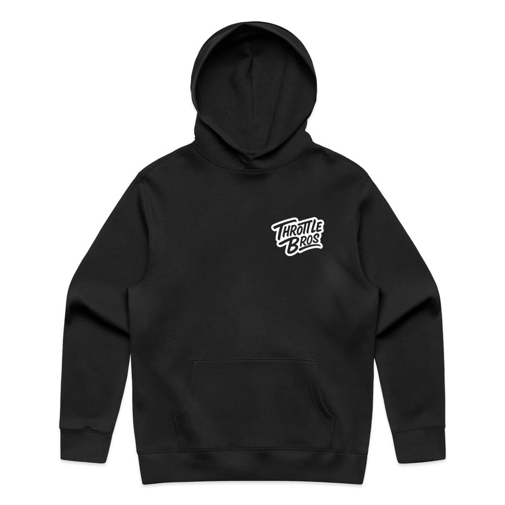 Throttle Bros Logo Hoodie Black Front
