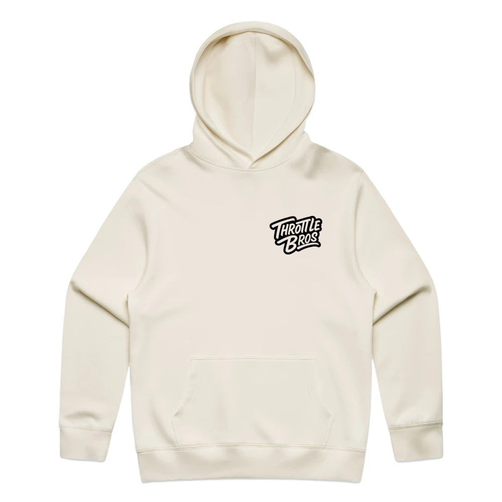 Throttle Bros Logo Hoodie Tan Front