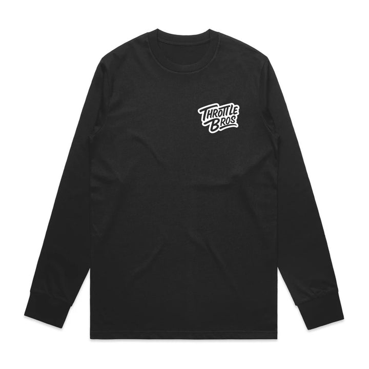 Throttle Bros Logo Long Sleeve Tee Black Front