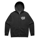 Throttle Bros Logo Zip Hoodie Faded Black Front