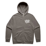 Throttle Bros Logo Zip Hoodie Faded Grey Front