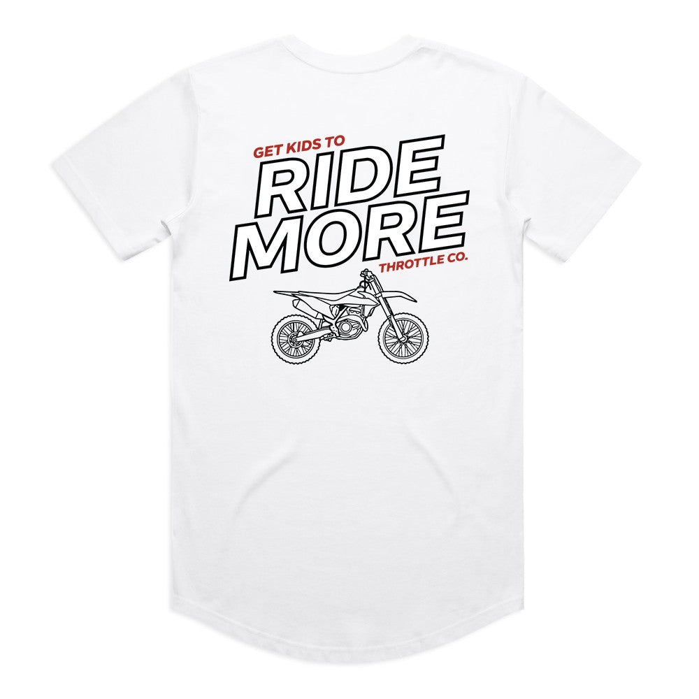 Get Kids To Ride More Drop Tee White Back