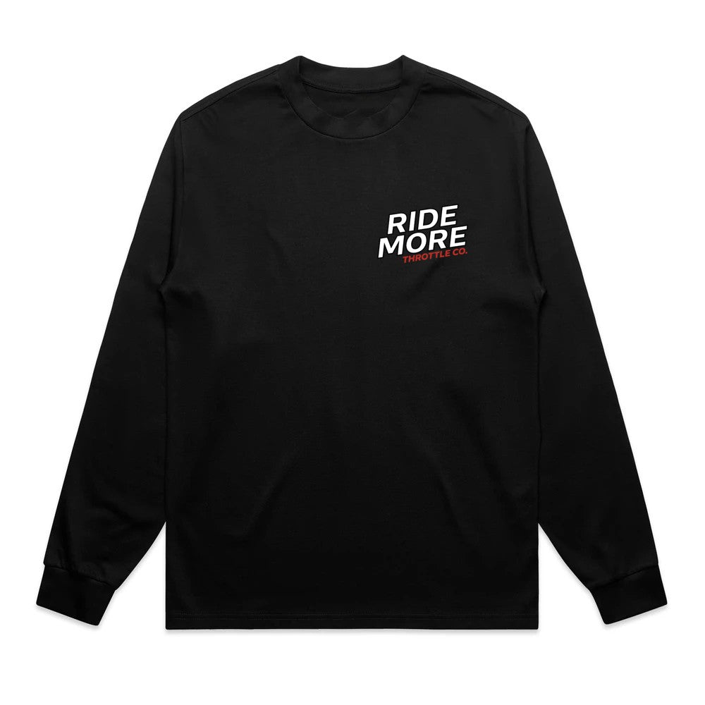 Get Kids To Ride More Heavyweight Long Sleeve Tee Black Front
