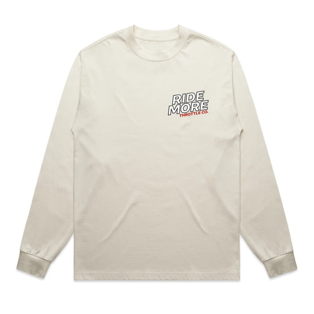 Get Kids To Ride More Heavyweight Long Sleeve Tee Tan Front