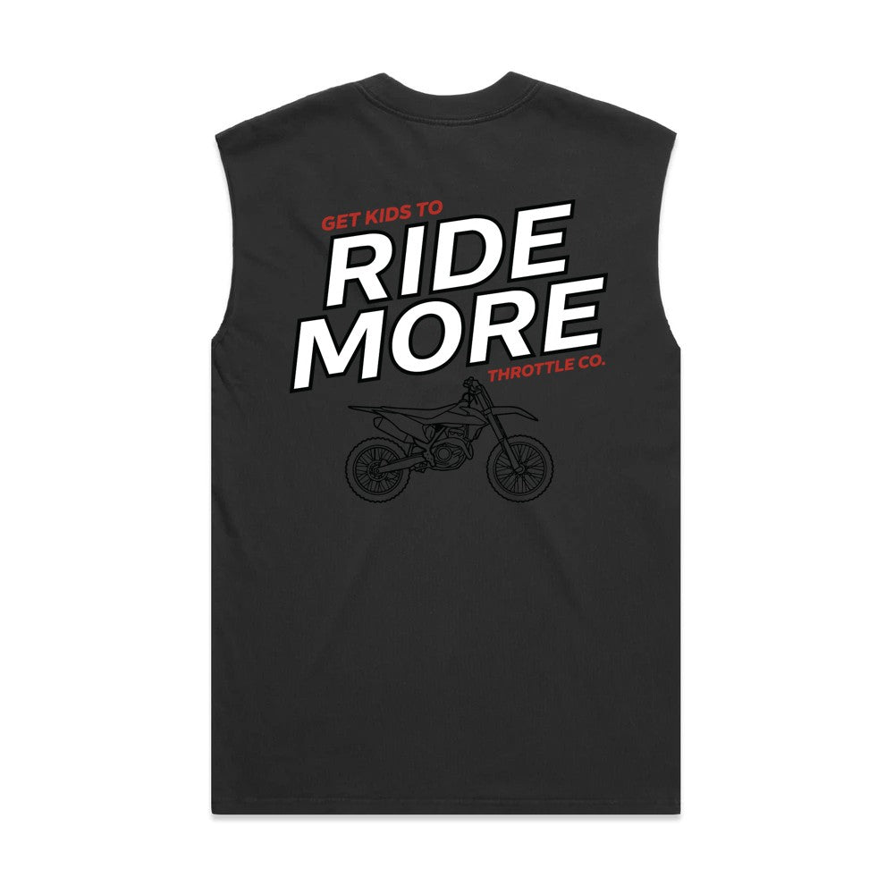 Get Kids To Ride More Heavyweight Tank Faded Black Back