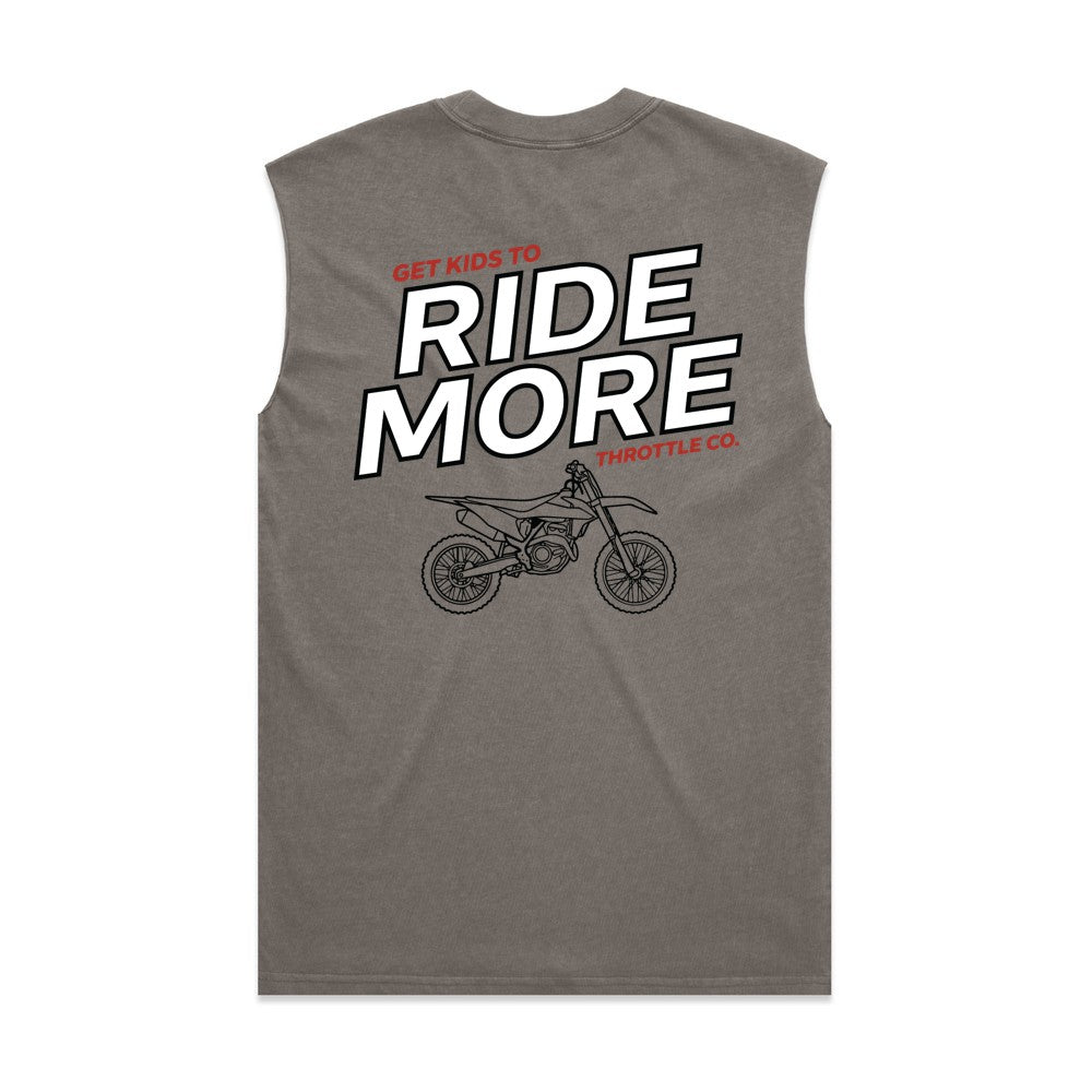 Get Kids To Ride More Heavyweight Tank Faded Grey Back