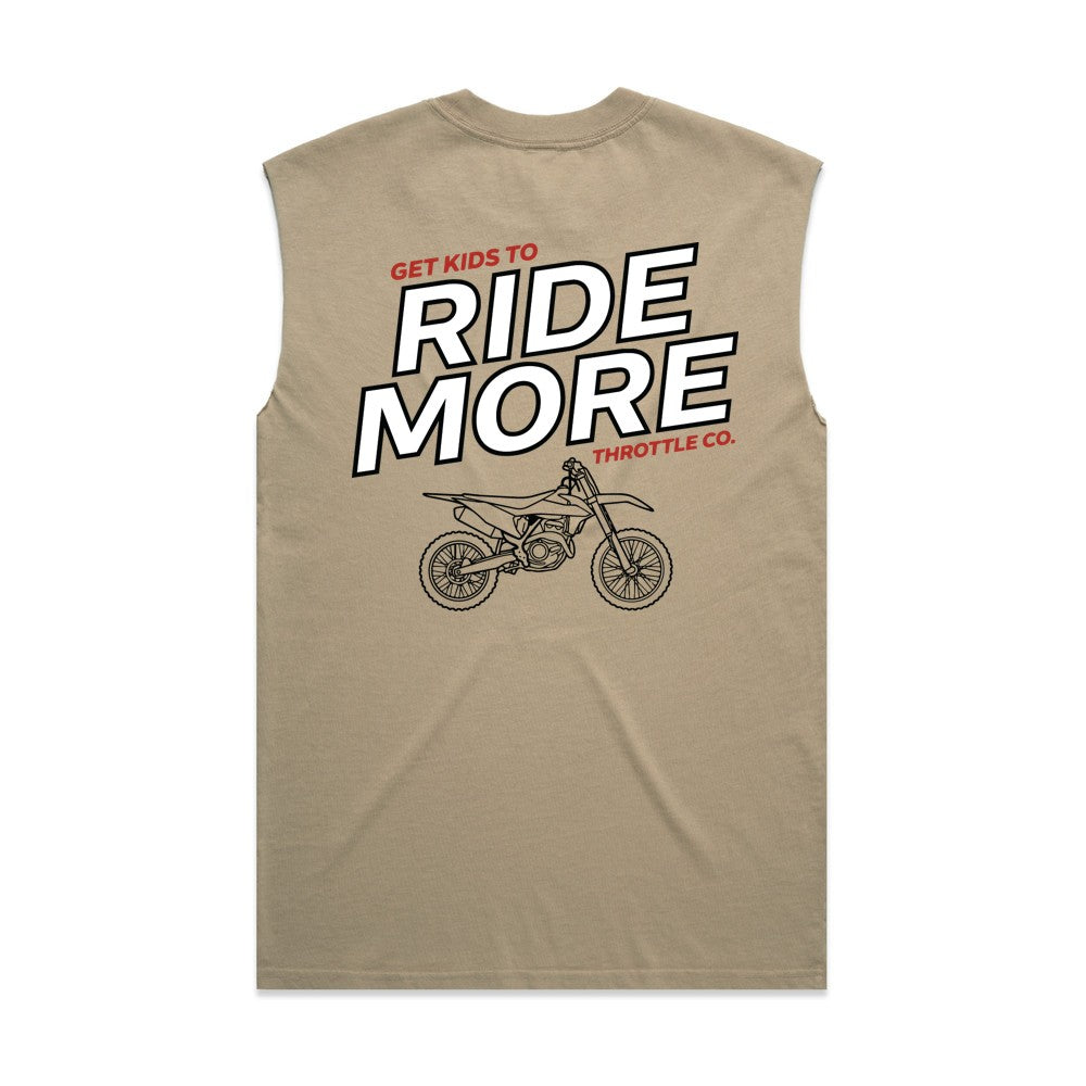 Get Kids To Ride More Heavyweight Tank Faded Khaki Back