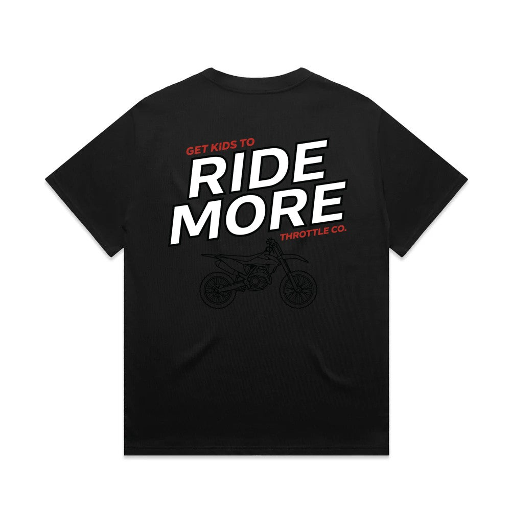 Get Kids To Ride More Heavyweight Tee Black Back