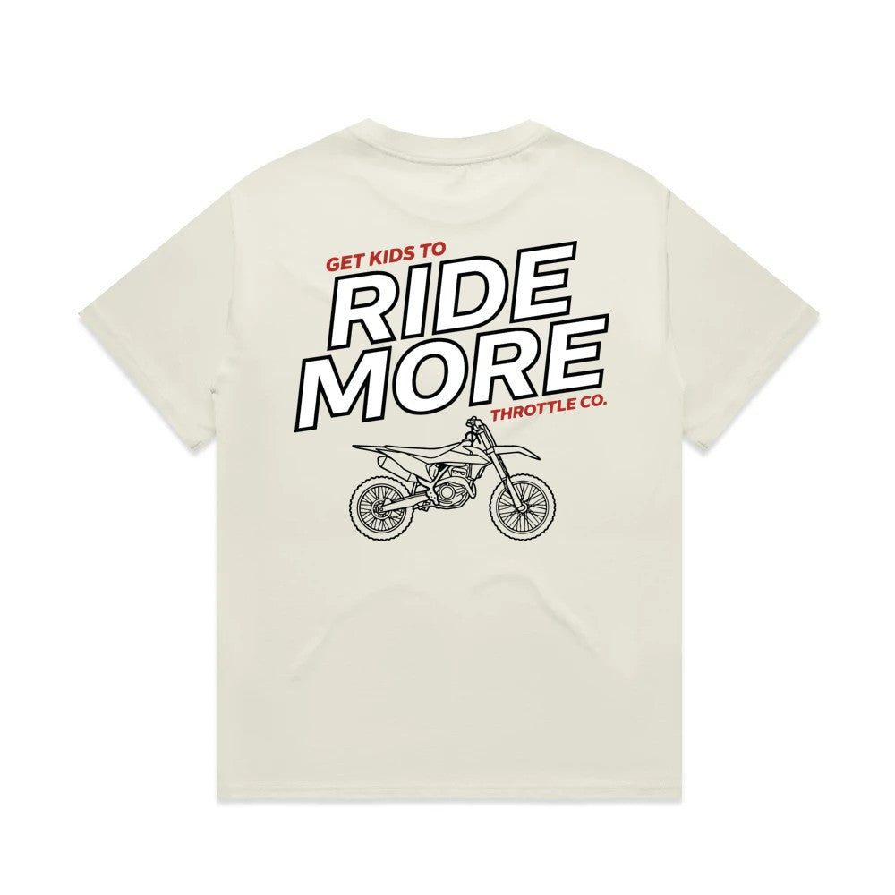 Get Kids To Ride More Heavyweight Tee Tan Back