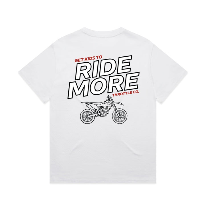 Get Kids To Ride More Heavyweight Tee White Back