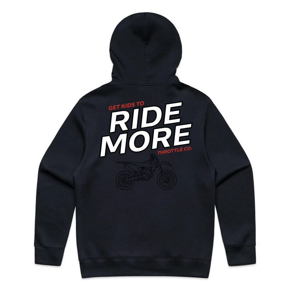 Get Kids To Ride More Hoodie Ink Blue Back