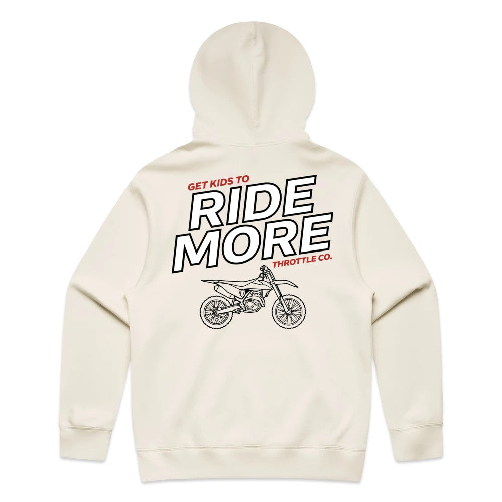 Get Kids To Ride More Hoodie Tan Back
