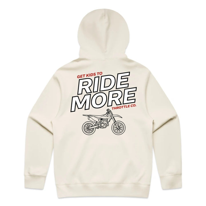 Get Kids To Ride More Hoodie Tan Back