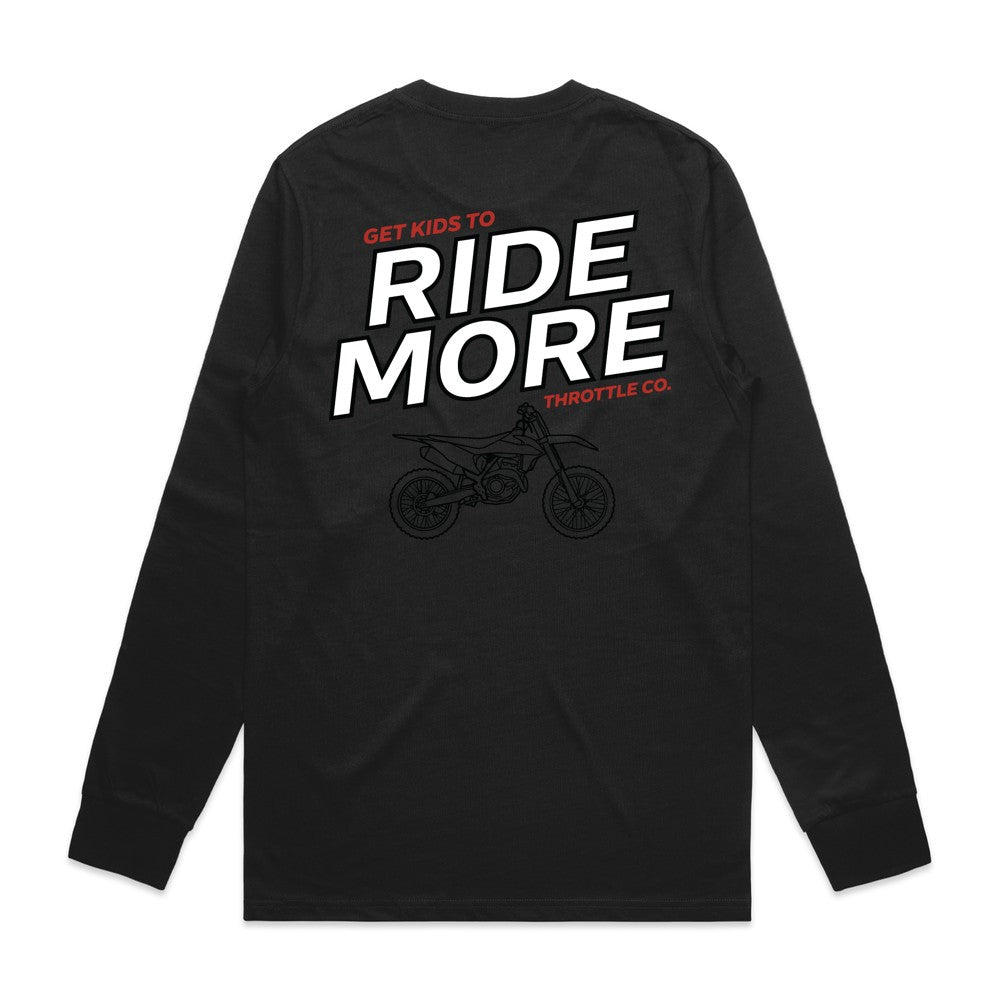 Get Kids To Ride More Long Sleeve Tee Black Back
