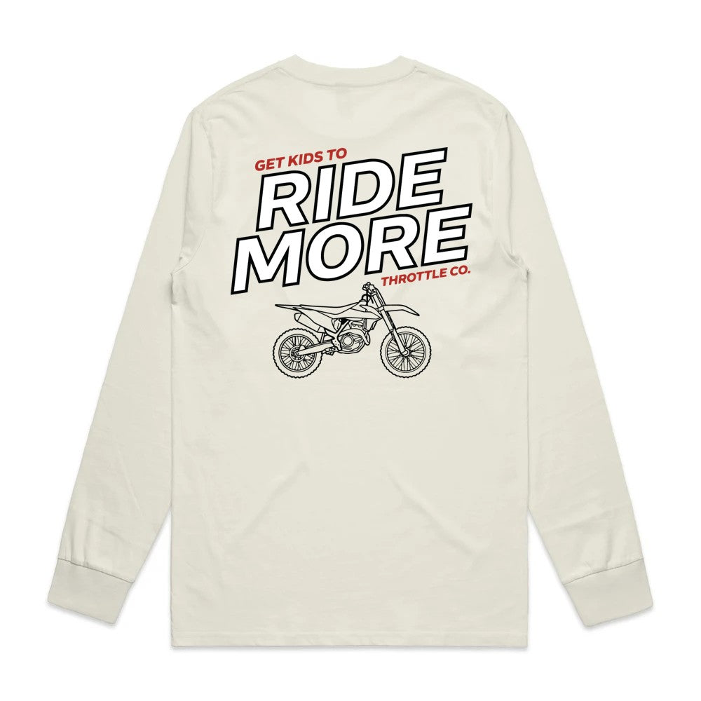 Get Kids To Ride More Long Sleeve Tee Tan Back