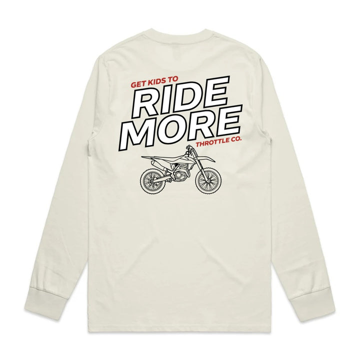 Get Kids To Ride More Long Sleeve Tee Tan Back