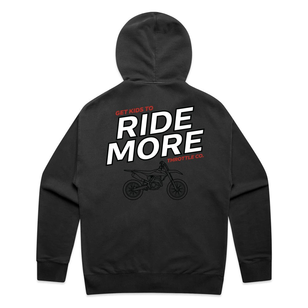 Get Kids To Ride More Zip Hoodie Faded Black Back