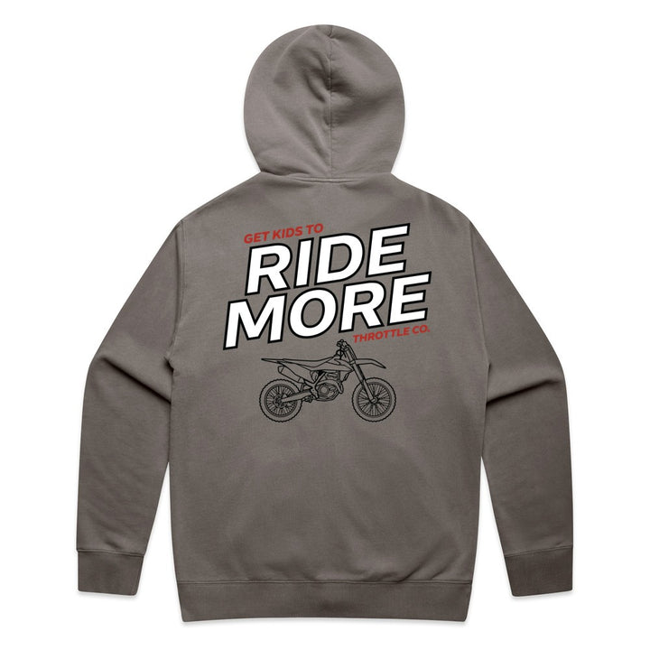 Get Kids To Ride More Zip Hoodie Faded Grey Back