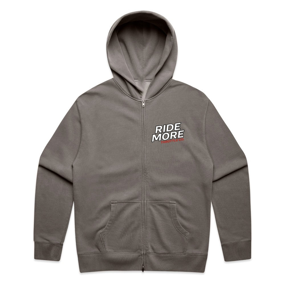 Get Kids To Ride More Zip Hoodie Faded Grey Front