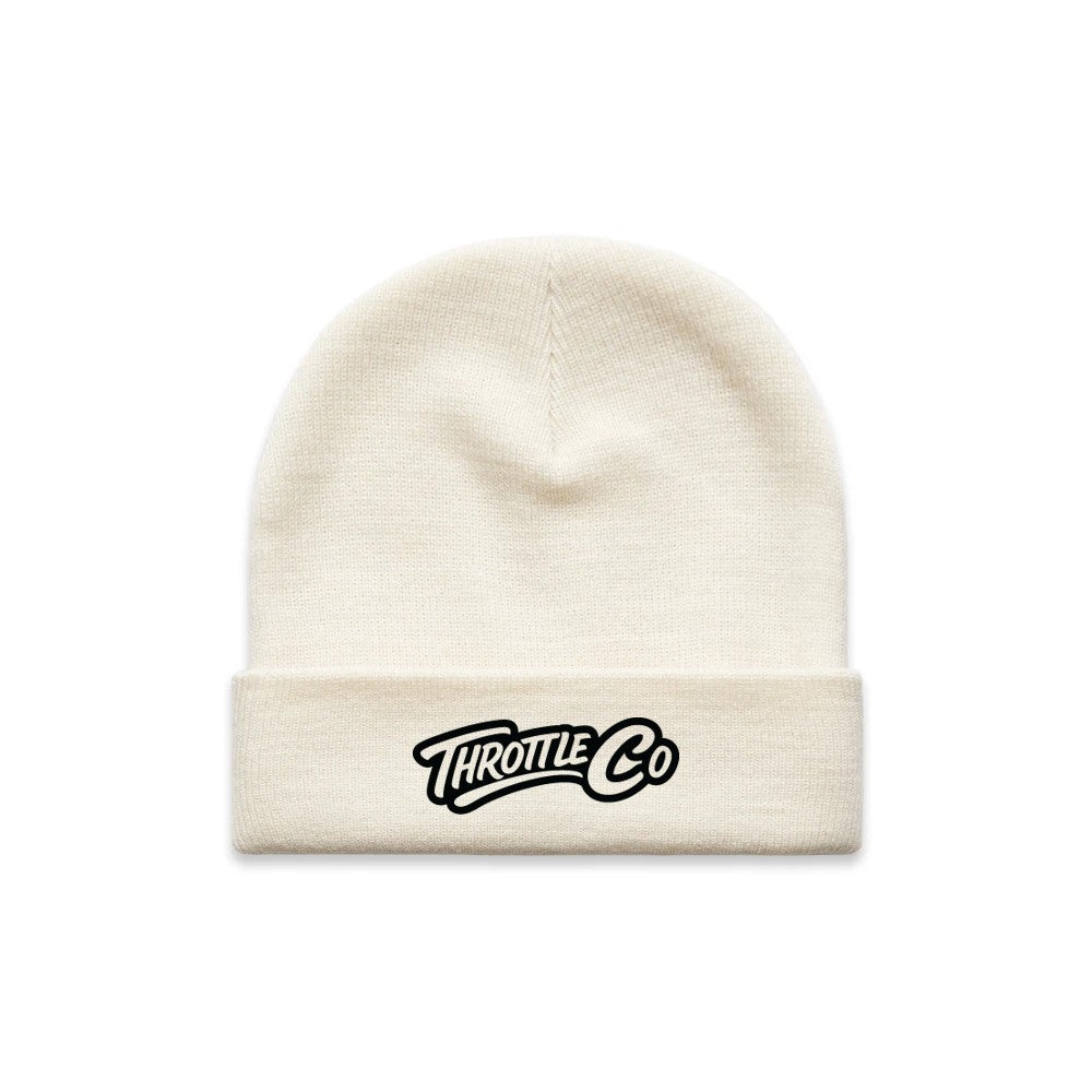 Throttle Co Logo Beanie Tan Front
