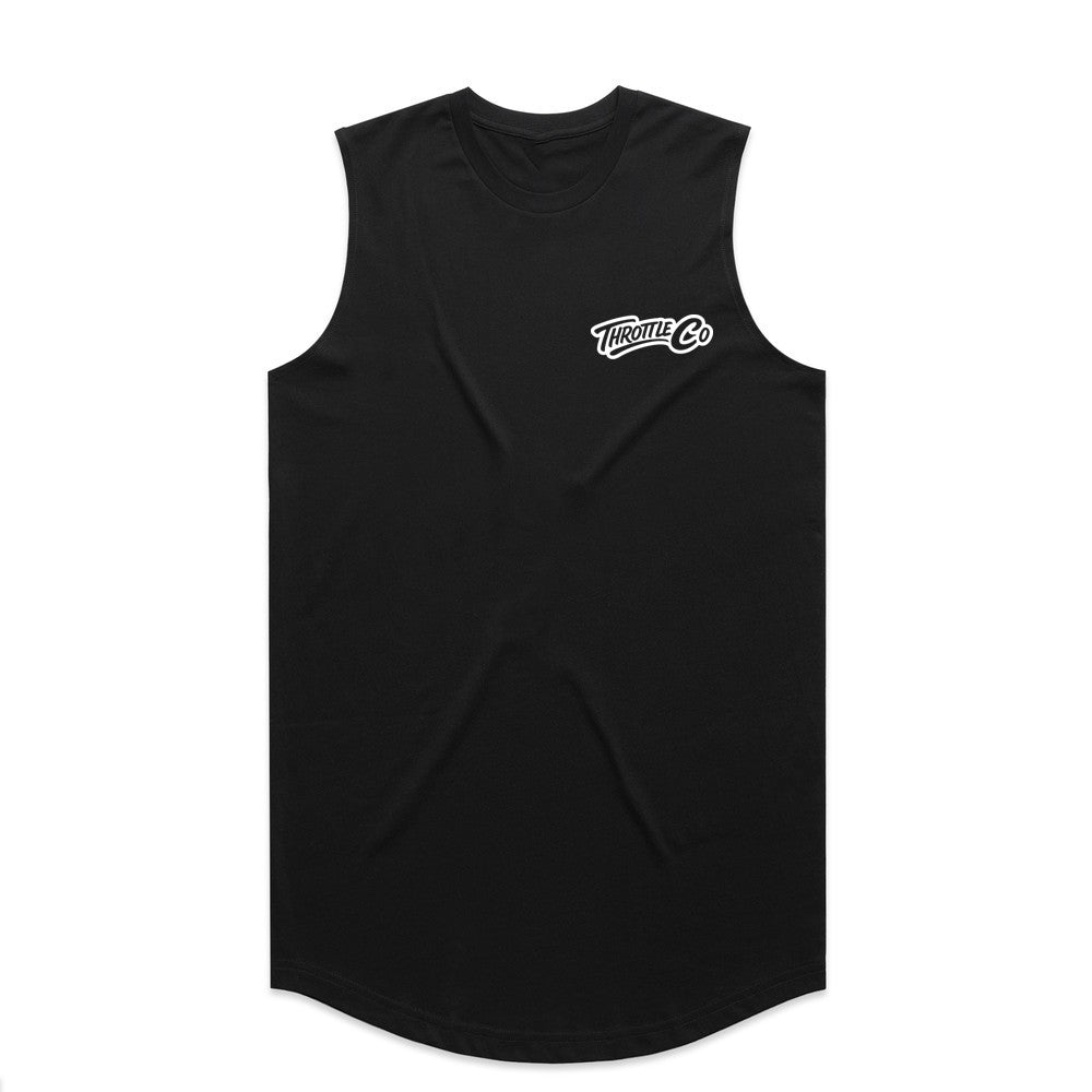 Throttle Co Logo Drop Tank Black Front
