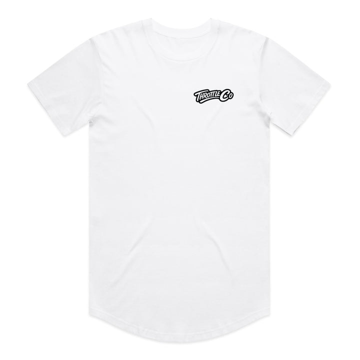 Throttle Co Logo Drop Tee White Front