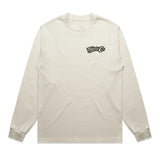 Throttle Co Logo Heavyweight Long Sleeve Tee Tan Front